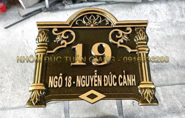 Biển số nhà nhôm đúc mẫu-007