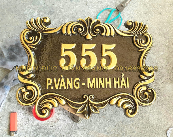 Biển số nhà nhôm đúc mẫu-006